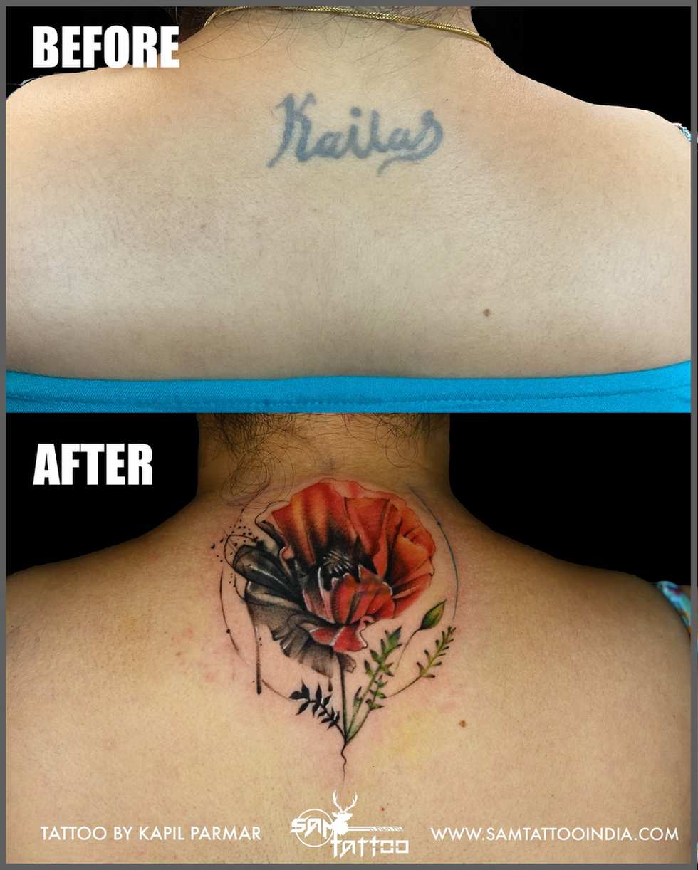 Flower tattoo coverup