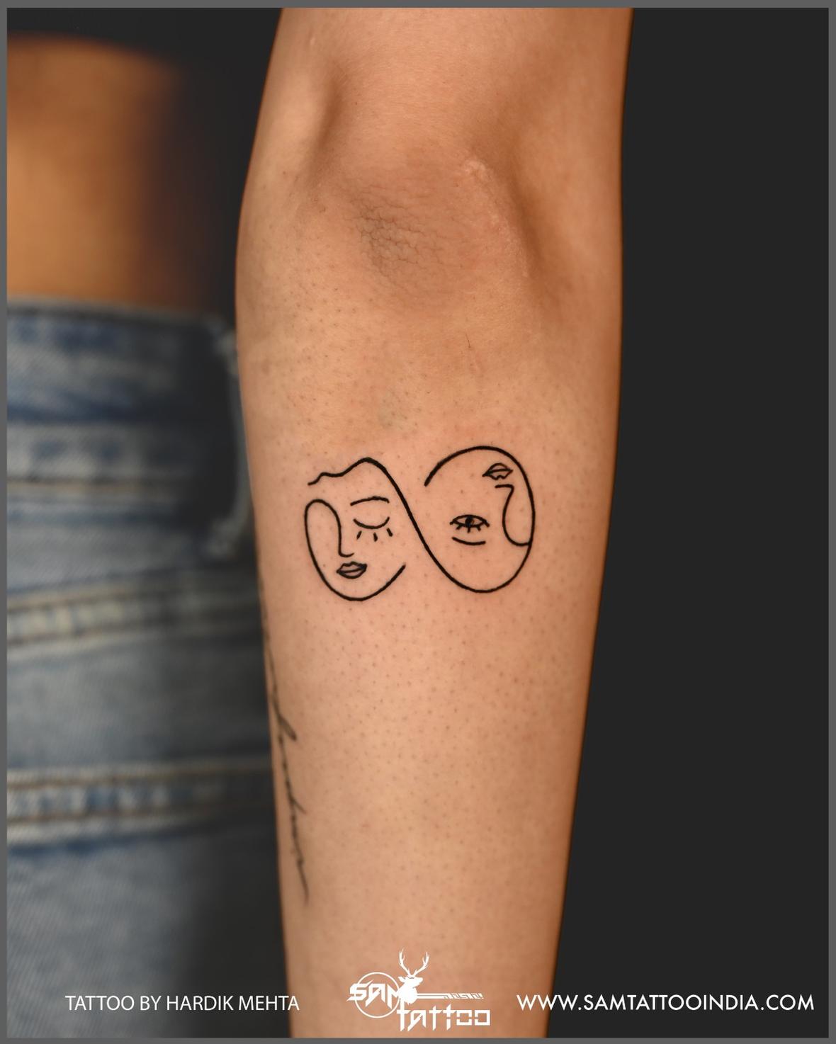 Tattoo uploaded by Brittany Brutal • Simple line work face- one line  drawing. • Tattoodo