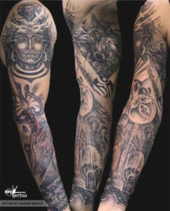 Shiva Full Sleeve Tattoo