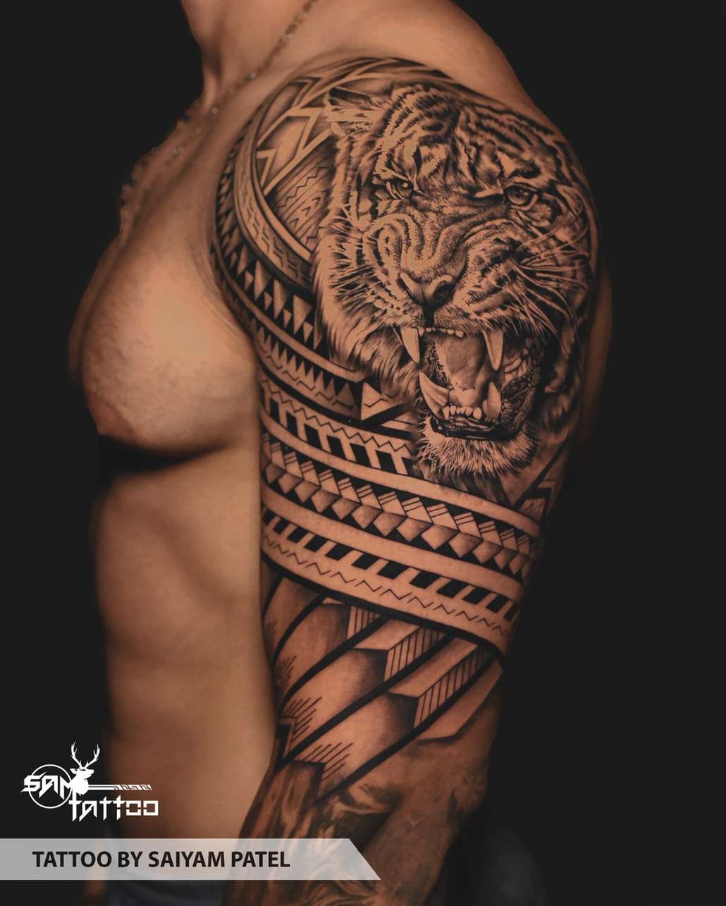 Buy Temporary Tattoowala Lion With Strip Design Hand Band Temporary Tattoo  on Hand For Men and Woman Tattoo Online at Best Prices in India - JioMart.