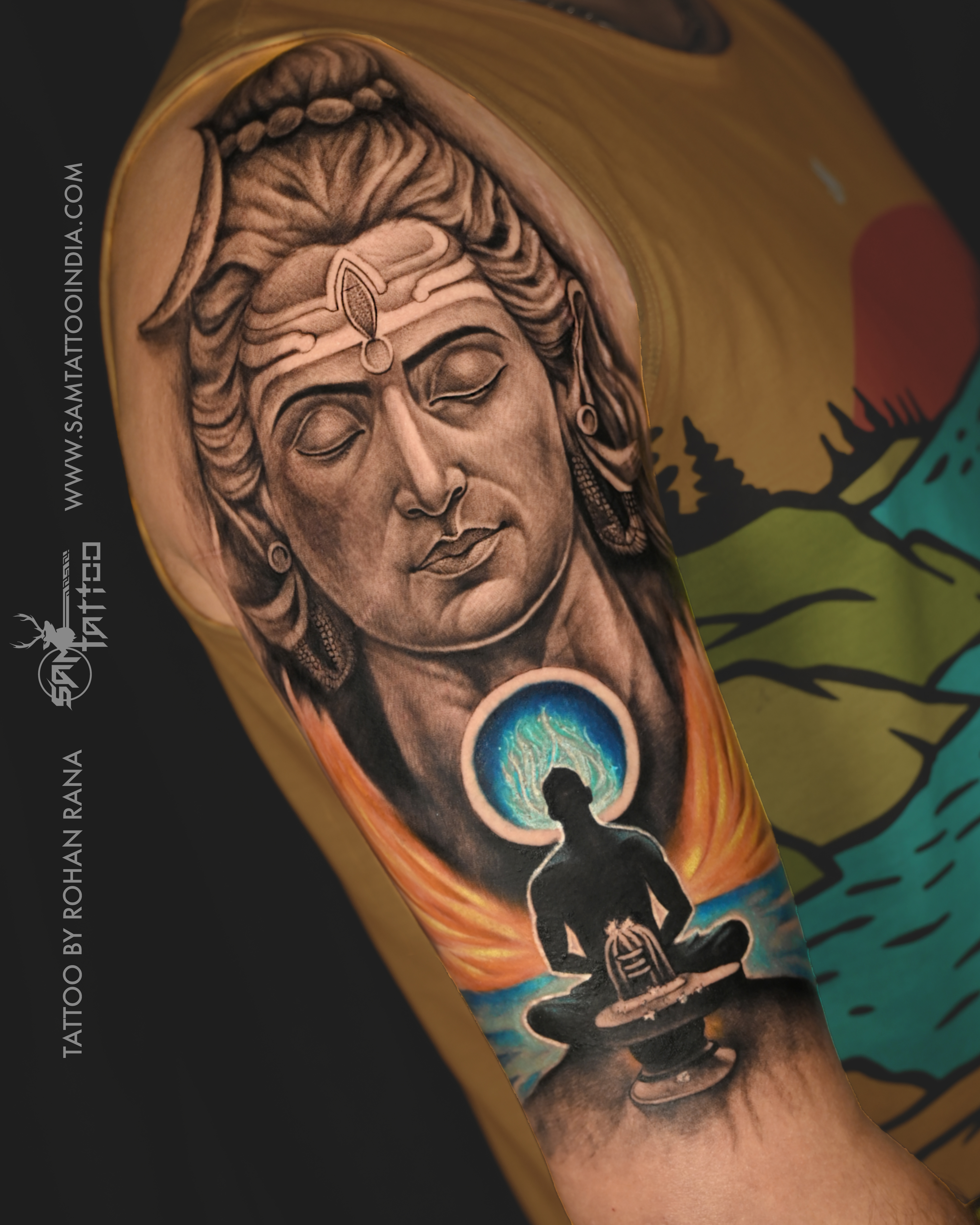 Lord shiva portrait tattoo