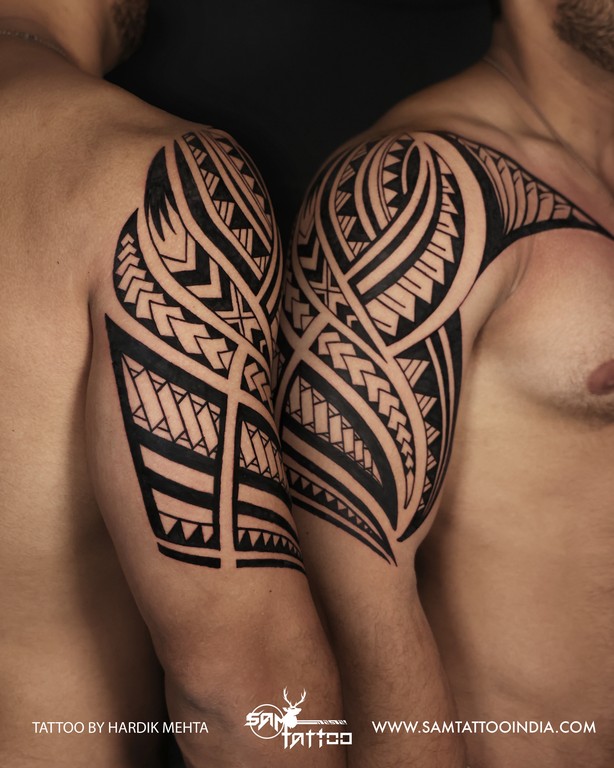 Shoulder maori tattoo